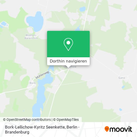 Bork-Lellichow-Kyritz Seenkette Karte