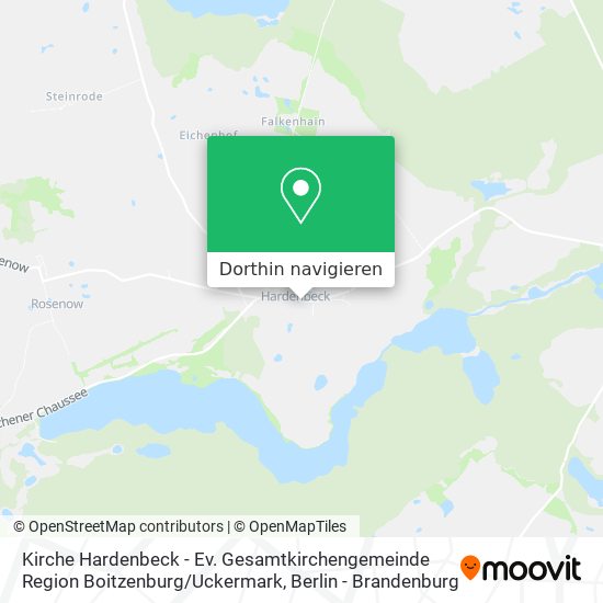 Kirche Hardenbeck - Ev. Gesamtkirchengemeinde Region Boitzenburg / Uckermark Karte