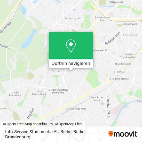 Info-Service Studium der FU Berlin Karte