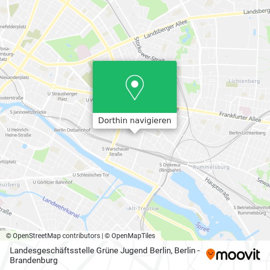 Landesgeschäftsstelle Grüne Jugend Berlin Karte