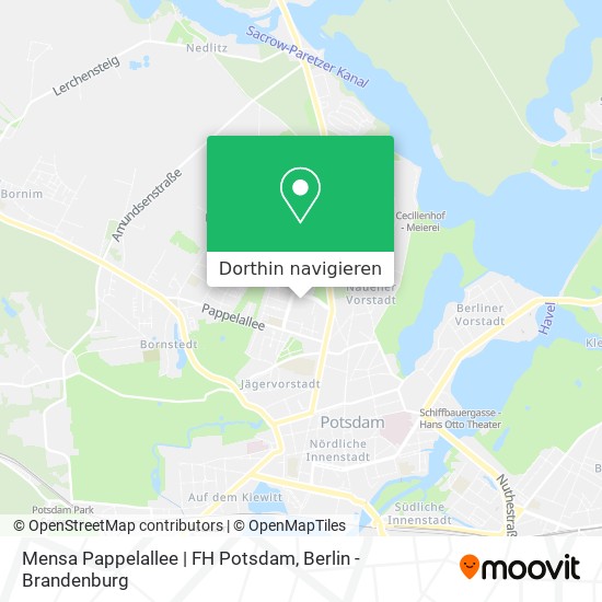 Mensa Pappelallee | FH Potsdam Karte
