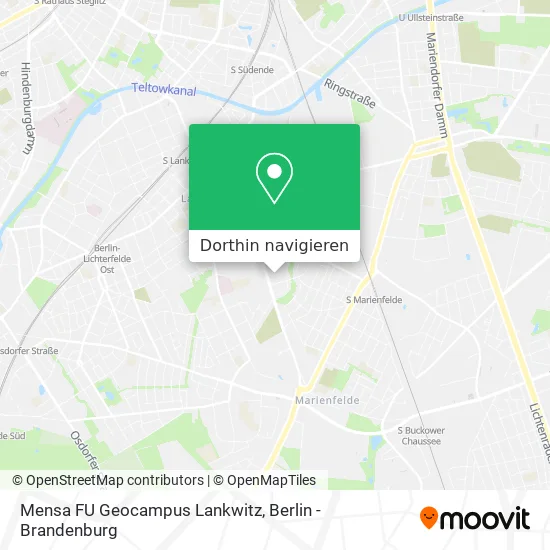 Mensa FU Geocampus Lankwitz Karte