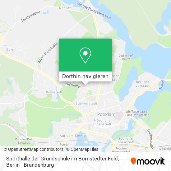 Sporthalle der Grundschule im Bornstedter Feld Karte