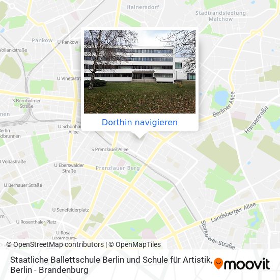 Staatliche Ballettschule Berlin und Schule für Artistik Karte