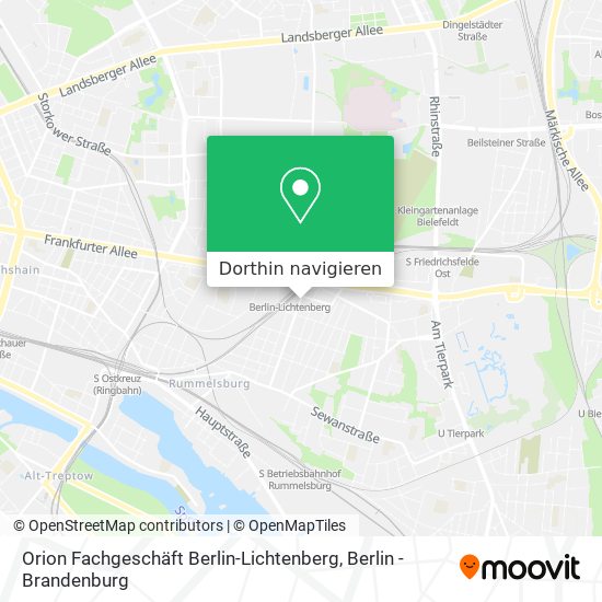 Orion Fachgeschäft Berlin-Lichtenberg Karte