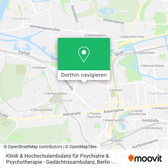 Klinik & Hochschulambulanz für Psychiatre & Psychotherapie - Gedächtnisambulanz Karte
