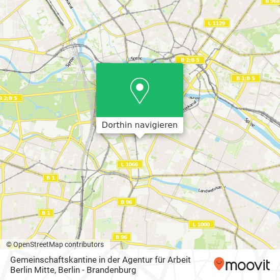 Gemeinschaftskantine in der Agentur für Arbeit Berlin Mitte Karte