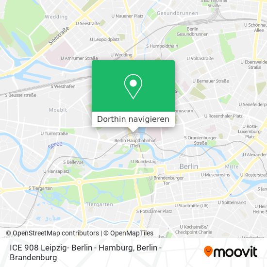 ICE 908 Leipzig- Berlin - Hamburg Karte