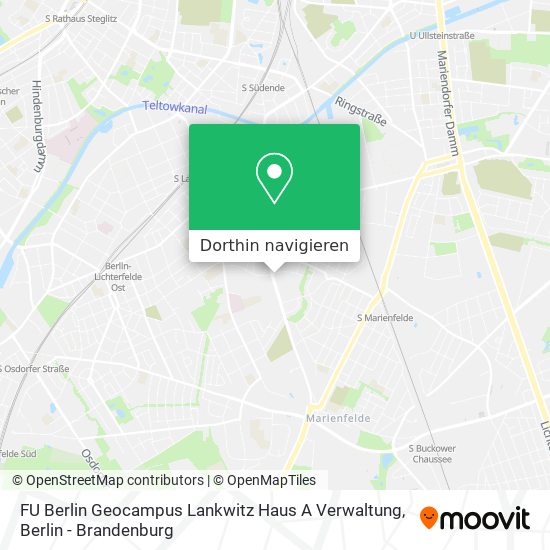 FU Berlin Geocampus Lankwitz Haus A Verwaltung Karte