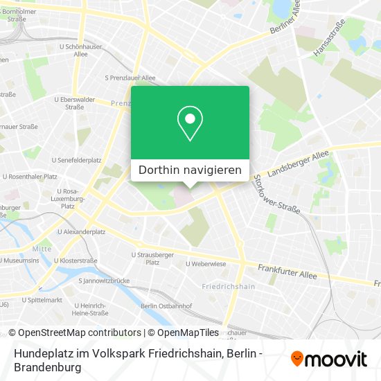 Hundeplatz im Volkspark Friedrichshain Karte