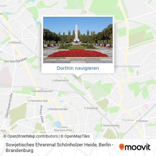 Sowjetisches Ehrenmal Schönholzer Heide Karte