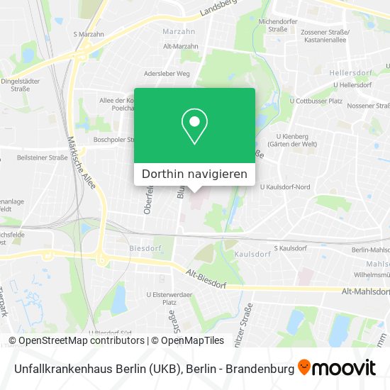 Unfallkrankenhaus Berlin (UKB) Karte