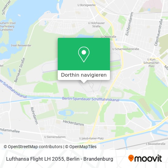 Lufthansa Flight LH 2055 Karte