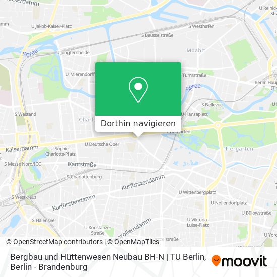 Bergbau und Hüttenwesen Neubau BH-N | TU Berlin Karte