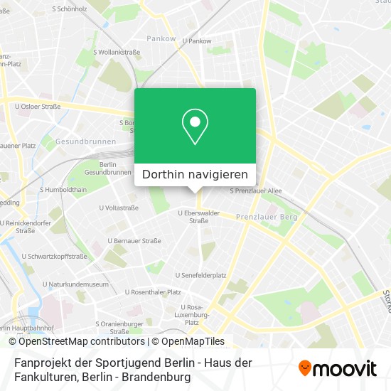 Fanprojekt der Sportjugend Berlin - Haus der Fankulturen Karte