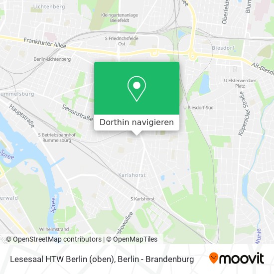 Lesesaal HTW Berlin (oben) Karte