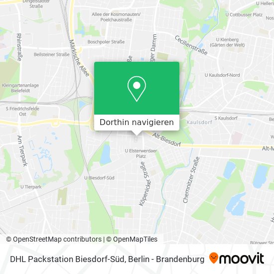 DHL Packstation Biesdorf-Süd Karte
