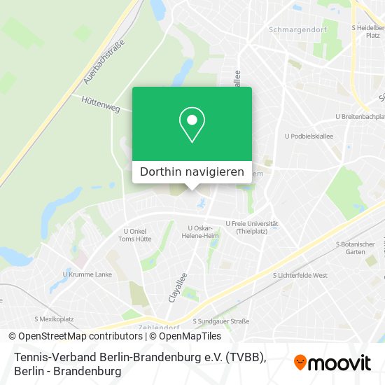 Tennis-Verband Berlin-Brandenburg e.V. (TVBB) Karte