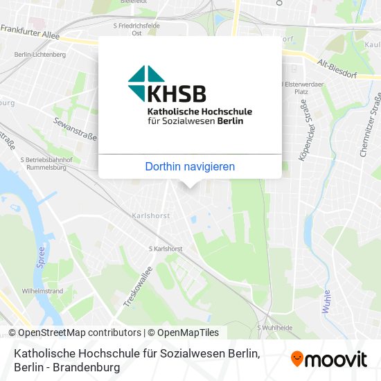 Katholische Hochschule für Sozialwesen Berlin Karte