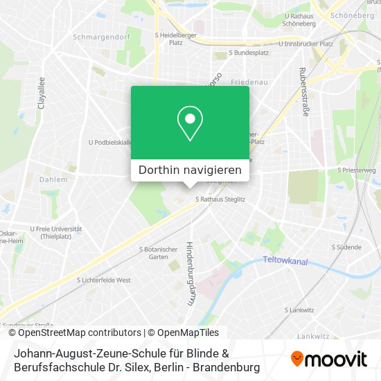 Johann-August-Zeune-Schule für Blinde & Berufsfachschule Dr. Silex Karte