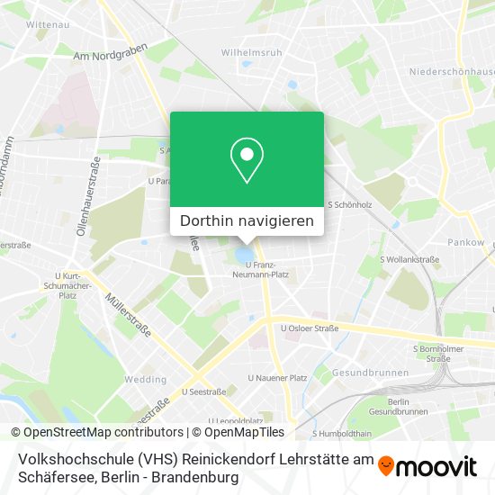 Volkshochschule (VHS) Reinickendorf Lehrstätte am Schäfersee Karte