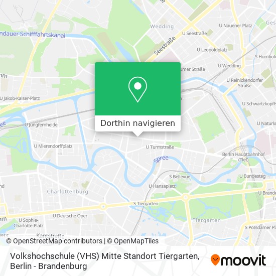 Volkshochschule (VHS) Mitte Standort Tiergarten Karte