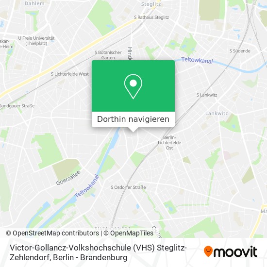 Victor-Gollancz-Volkshochschule (VHS) Steglitz-Zehlendorf Karte