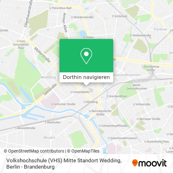 Volkshochschule (VHS) Mitte Standort Wedding Karte