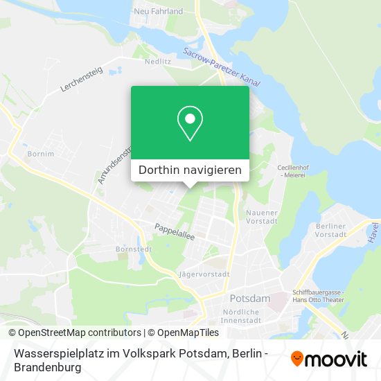 Wasserspielplatz im Volkspark Potsdam Karte