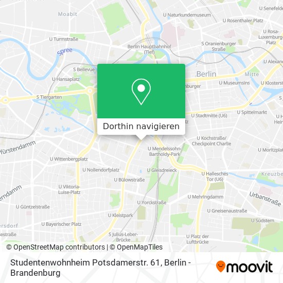 Studentenwohnheim Potsdamerstr. 61 Karte