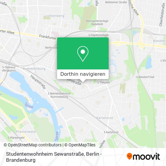 Studentenwohnheim Sewanstraße Karte