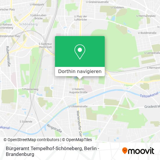 Bürgeramt Tempelhof-Schöneberg Karte