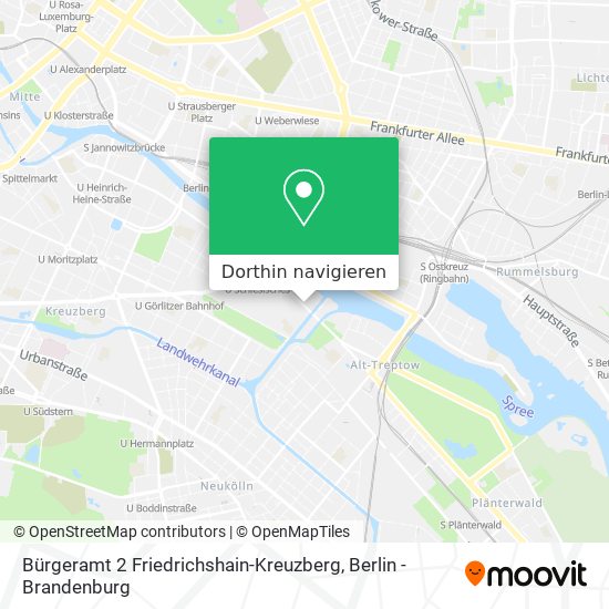 Bürgeramt 2 Friedrichshain-Kreuzberg Karte