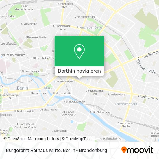 Bürgeramt Rathaus Mitte Karte