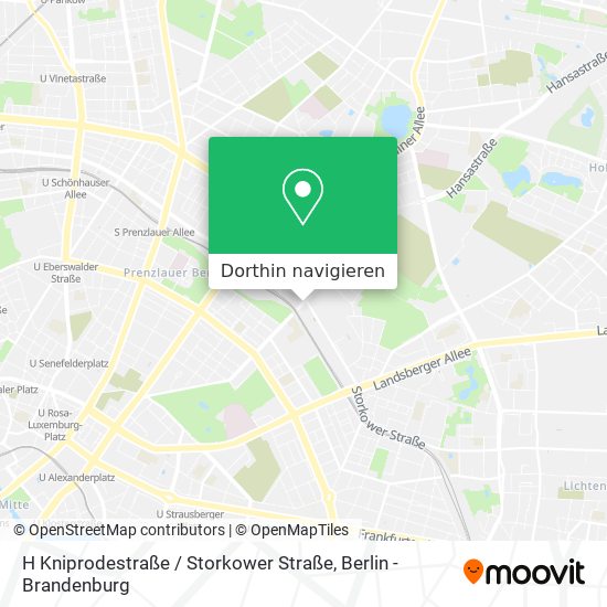 H Kniprodestraße / Storkower Straße Karte