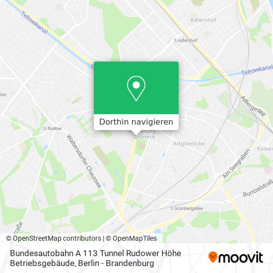 Bundesautobahn A 113 Tunnel Rudower Höhe Betriebsgebäude Karte