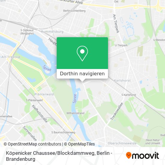 Köpenicker Chaussee / Blockdammweg Karte