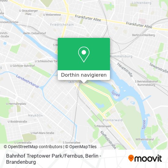 Bahnhof Treptower Park/Fernbus Karte