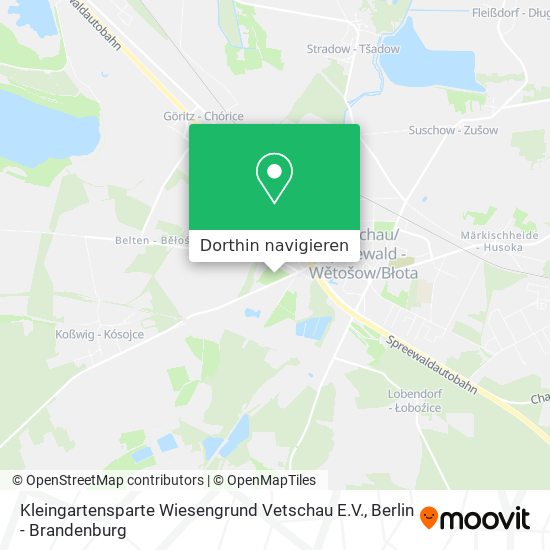 Kleingartensparte Wiesengrund Vetschau E.V. Karte