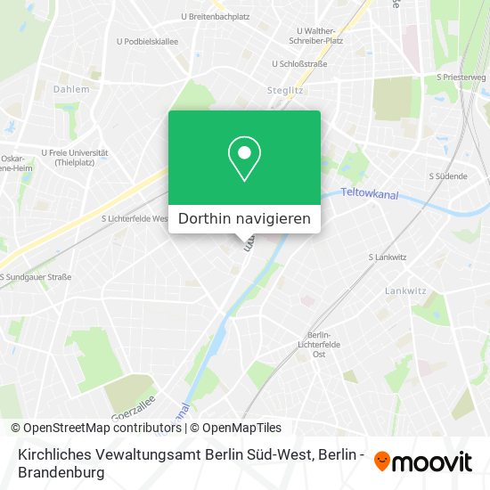 Kirchliches Vewaltungsamt Berlin Süd-West Karte