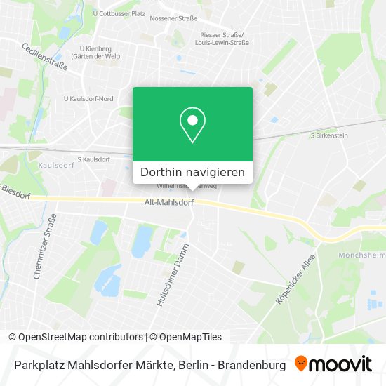 Parkplatz Mahlsdorfer Märkte Karte