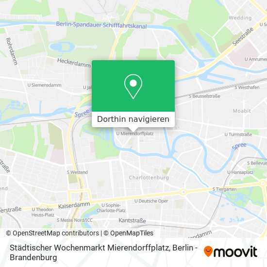 Städtischer Wochenmarkt Mierendorffplatz Karte