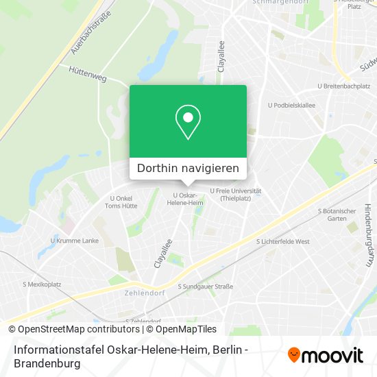 Informationstafel Oskar-Helene-Heim Karte