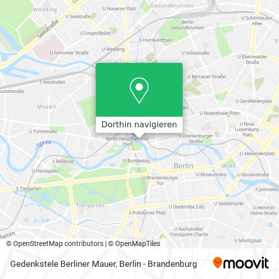 Gedenkstele Berliner Mauer Karte