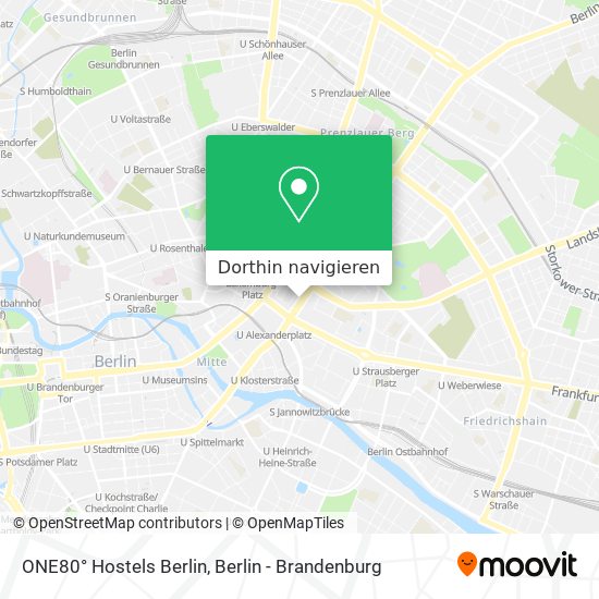 ONE80° Hostels Berlin Karte