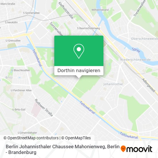 Berlin Johannisthaler Chaussee Mahonienweg Karte
