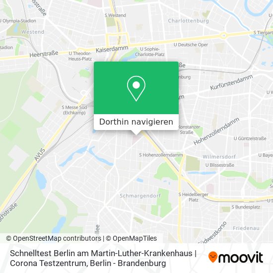 Schnelltest Berlin am Martin-Luther-Krankenhaus | Corona Testzentrum Karte