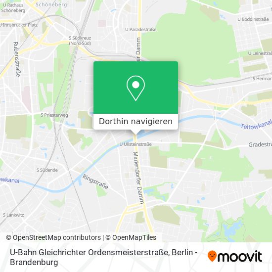 U-Bahn Gleichrichter Ordensmeisterstraße Karte