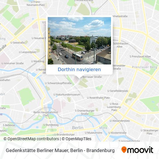 Gedenkstätte Berliner Mauer Karte