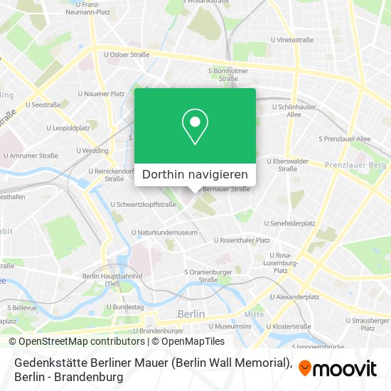 Gedenkstätte Berliner Mauer (Berlin Wall Memorial) Karte